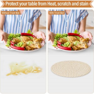 Trivet Mats Set for Hot Dishes, 5 Heat Resistant Pot Holders for Kitchen, Home Essentials, Anti Stain Hot Pads for Hot pots and Pans, Fall Decorations for Home, 7 Inches(Brown)