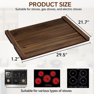 Noodle Board Stove Cover Wood (Ready to Use), Stove Top Covers for Electric Stove, Gas Stove, Wooden Decorative Rustic Kitchen Serving Tray, for Range Stovetop, Cooktop, 30'' * 22'', Brown