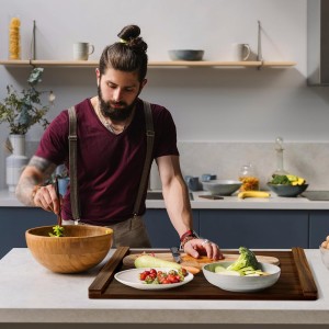 Noodle Board Stove Cover Wood (Ready to Use), Stove Top Covers for Electric Stove, Gas Stove, Wooden Decorative Rustic Kitchen Serving Tray, for Range Stovetop, Cooktop, 30'' * 22'', Brown