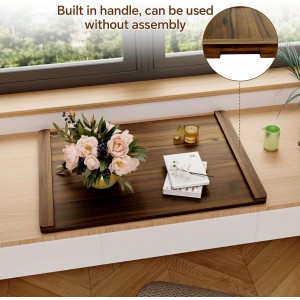 Noodle Board Stove Cover Wood (Ready to Use), Stove Top Covers for Electric Stove, Gas Stove, Wooden Decorative Rustic Kitchen Serving Tray, for Range Stovetop, Cooktop, 30'' * 22'', Brown