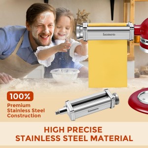 Pasta Roller for Kitchenaid Stand Mixer, Pasta Maker for Kitchenaid Mixer Attachments, Stainless Steel Pasta Attachment for Kitchenaid Stand Mixer, 8 Gears Adjustable by Gomen