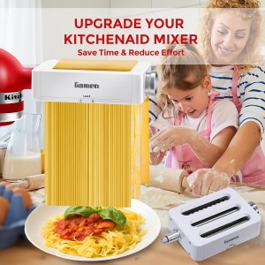 3-in-1 Pasta Attachment for KitchenAid Stand Mixer, Pasta Roller & Cutter Set with Spaghetti & Fettuccine Cutters, Quick Install Pasta Maker Accessories for Home Chefs & Foodie Gifts