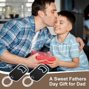 Ouligay 2Pcs Bottle Opener Keychain Beer Small Bottle Opener Stainless Steel Flat Key Chain Bottles Openers for Bartender Metal Portable Bar Keys for Bartender Bar Restaurant Black