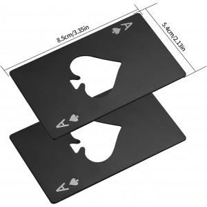 10Pcs Ace of Spades Bottle Openers, Poker Card Bottle Openers, Stainless Steel Portable Metal Credit Card Beer Bottle Can Cap Openers for Wallet Pocket Wedding Birthday Party (10, Black)