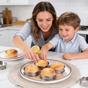 DATANYA 12Packs 4 Inch English Muffin Rings Crumpet Rings Stainless Steel Double Rolled Tart Rings, Round Metal Cooking Pastry Ring Molds for Crumpets baking