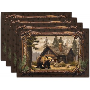 Bear Placemats Set of 4 - Lodge Cabin Pl...