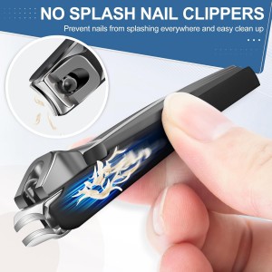 Nail Clippers for Men Thick Nails with Slanted Blade, Heavy Duty Nail Clippers with Catcher No Splash Fingernail Clipper Nail Cutter Gifts for Men Women Adults