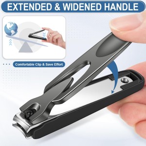 Nail Clippers for Men Thick Nails with Slanted Blade, Heavy Duty Nail Clippers with Catcher No Splash Fingernail Clipper Nail Cutter Gifts for Men Women Adults
