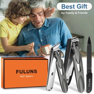 Nail Clippers for Men Thick Nails with Slanted Blade, Heavy Duty Nail Clippers with Catcher No Splash Fingernail Clipper Nail Cutter Gifts for Men Women Adults