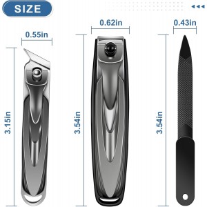 Nail Clippers for Men Thick Nails with Slanted Blade, Heavy Duty Nail Clippers with Catcher No Splash Fingernail Clipper Nail Cutter Gifts for Men Women Adults