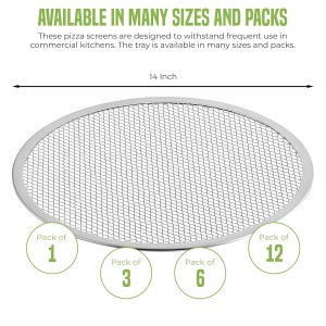 OCS Parts 14-Inch Aluminum Pizza Screen | Commercial Grade Pizza Tray Screen for Home Cooking, Pizzerias and Restaurants