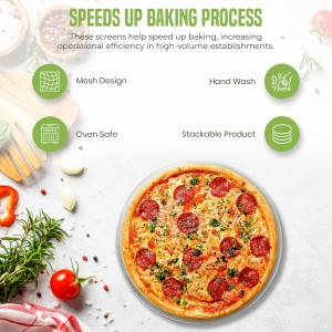 OCS Parts 14-Inch Aluminum Pizza Screen | Commercial Grade Pizza Tray Screen for Home Cooking, Pizzerias and Restaurants