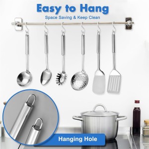 Cooking Utensils Set 11pcs - Stainless Steel Kitchen Utensils Set with Holder, Heat Resistant Kitchen Utensils Sets for Cooking with Turners, Potato Masher, Skimmer, Spoons, Ladle, Tongs, Whisk
