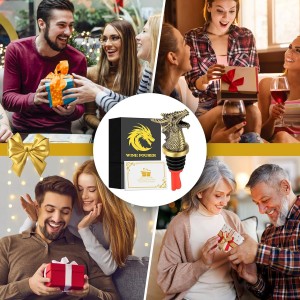 Dragon Head 2-In-1 Wine Bottle Pourer and Stopper, Dragon Gifts for Men Women Dragon Fans, Liquor Bottle Pourers Spout for Alcohol Spirits, Wine Accessories Gifts, Bronze