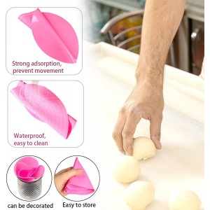 Silicone Cake Mat, 12 Inch Round Silicone Mat, Cake Mat with Measurements, Cake Turntable Mat, Reusable Cookie Mat for Rolling Dough, Non-Stick Heat Resistant, Pastry Baking Pad Pink