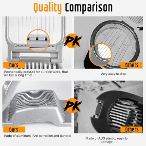 Egg Slicer for Hard Boiled Eggs, Stainless Steel Wire, Multipurpose Heavy Duty Aluminium Egg Cutter for Egg, Salads, Sandwiches, Strawberries, Mushrooms, Soft Cheese, Red