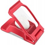 Egg Slicer for Hard Boiled Eggs, Stainless Steel Wire, Multipurpose Heavy Duty Aluminium Egg Cutter for Egg, Salads, Sandwiches, Strawberries, Mushrooms, Soft Cheese, Red