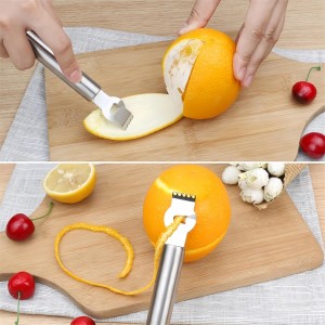 2pcs zester Stainless Steel Lemon with Hole Citrus Orange Peeling Tool Fruit Peelers