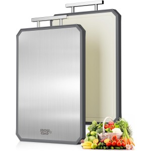 SNOWCLAD Stainless Steel Cutting Board,D...