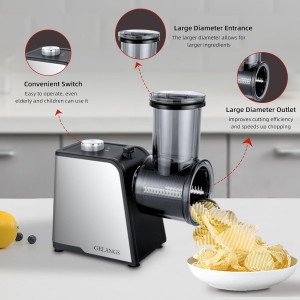 5 In 1 Electric vegetable slicer，300W Electric Cheese Grater Salad Shooter, One-Touch Easy Control, Electric Grater for Vegetables, Cheeses and NutsFor Home Kitchen