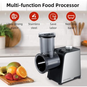 5 In 1 Electric vegetable slicer，300W Electric Cheese Grater Salad Shooter, One-Touch Easy Control, Electric Grater for Vegetables, Cheeses and NutsFor Home Kitchen