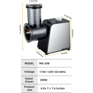 5 In 1 Electric vegetable slicer，300W Electric Cheese Grater Salad Shooter, One-Touch Easy Control, Electric Grater for Vegetables, Cheeses and NutsFor Home Kitchen