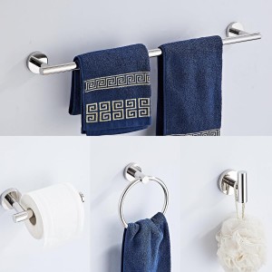 Chrome Bathroom Hardware Set 5 Piece with Towel Racks for Bathroom, SUS304 Stainless Steel Bath Towel Bar Set, 24 Inch Wall Mounted Accessories Kit…