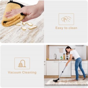 KIMODE Anti Fatigue Kitchen Mats for Floor 2 Piece, Cushioned Abstract Kitchen Rugs,Memory Foam Kitchen Floor Mats, Standing Desk Mats for Laundry, Office, Sink Light Brown Multi 17