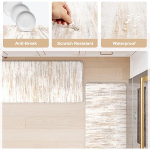 KIMODE Anti Fatigue Kitchen Mats for Floor 2 Piece, Cushioned Abstract Kitchen Rugs,Memory Foam Kitchen Floor Mats, Standing Desk Mats for Laundry, Office, Sink Light Brown Multi 17