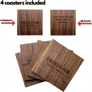 Cocktail Smoker Accessories Kit. Two Premium Rock Glasses, Six Variety of Smoke Dust, Four Coasters, Extra Wire Brush, Mesh Basket and Spoon by Smokeshow