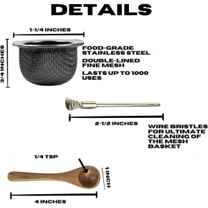 Cocktail Smoker Accessories Kit. Two Premium Rock Glasses, Six Variety of Smoke Dust, Four Coasters, Extra Wire Brush, Mesh Basket and Spoon by Smokeshow