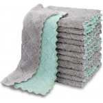 AIDEA Kitchen Towels, 12 Pack Absorbent Coral Fleece Dish Towels, No Odor Reusable Dish Cloths, Microfiber Cleaning Cloths, Fast Drying Dishcloths, 6.3