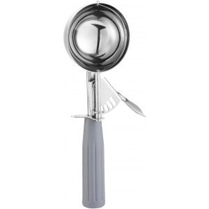 Portion Scoop - #8 (4 oz) - Disher, Large Cookie Scoop, Food Scoops, Muffin Scoops - Portion Control - 18/8 Stainless Steel, Grey Handle