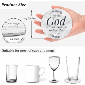 Billbotk Ceramic Coasters with Bible Verses, Coasters Set of 8 with Holder, Absorbent Drink Coasters for Home Decor and Christian Gifts, 4 Inches