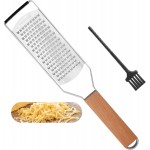 SHIKORI Professional Cheese Graters for Kitchen Stainless Steel Handheld, Metal Lemon Zester Grater With Wood Handle For Cheese, Chocolate, Spices, Kitchen Gadgets And Tools-Square Hole
