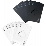 Ace of Spades Bottle Openers, 12Pcs Poker Card Bottle Openers,Credit Card Size Stainless Steel Bottle Opener Card, Beer Bottle Opener for Wallet Pocket Wedding Party Good Gift - Silver/Black