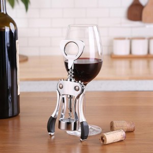 Wine Opener, Multifunctional Wine Bottle Opener, Zinc Alloy Premium Wing Corkscrew, Anti Slip Handle Design, Comes With a Beer Bottle Opener (3)