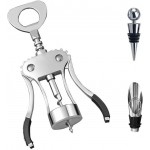 Wine Opener, Multifunctional Wine Bottle Opener, Zinc Alloy Premium Wing Corkscrew, Anti Slip Handle Design, Comes With a Beer Bottle Opener (3)