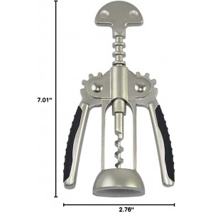 Wine Opener, Zinc Alloy Premium Wing Corkscrew Wine Bottle Opener with Multifunctional Bottles Opener
