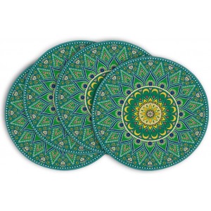 Artoid Mode Green Yellow Mandala Round P...