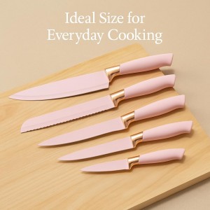 19-Piece Pink Kitchen Utensil Set – Silicone Cooking Tools with Wooden Handles, Non-Stick & Heat Resistant, Includes Knives, Scissors & Cutting Board – BPA-Free Kitchen Accessories