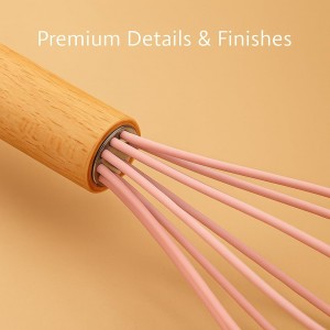 19-Piece Pink Kitchen Utensil Set – Silicone Cooking Tools with Wooden Handles, Non-Stick & Heat Resistant, Includes Knives, Scissors & Cutting Board – BPA-Free Kitchen Accessories