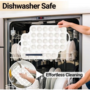 FUNBAKY Silicone Mini Muffin Pan, Metal Reinforced Frame 24 Cups Nonstick Mini Cupcake Pans with Handles Easy to Move for Baking Muffin, Cupcake, Egg Bites Oven Safe, Silicone Molds 2 Pack Confetti