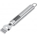 Silver Lemon Zester Peeler, Stainless Steel Lemon Lime Orange Peeler with Knife Fruit Zester Citrus Scraper, Handheld Peeling Tool Fruit Orange Peelers Kitchen Tools Graters, Peelers and Slicers