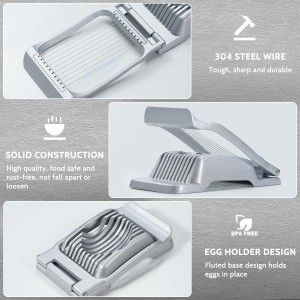 Heavy Duty Stainless Steel Wire Egg Slicer for Hard Boiled Eggs & Strawberry Other Soft Food