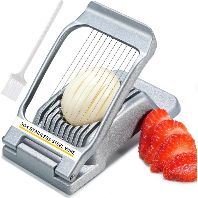 Heavy Duty Stainless Steel Wire Egg Slicer for Hard Boiled Eggs & Strawberry Other Soft Food