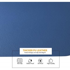 Reversible Faux Leather Placemats with Coasters Set of 4, Non-Slip Washable Table Mats for Dining, Kitchen, Heat Resistant Insulation Place Mat Easy to Clean (17 x 12 inch), Stain Resistant Placemats