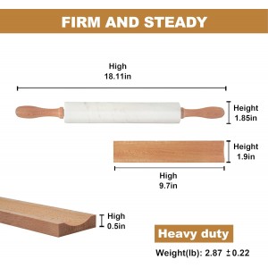 Koville Marble Rolling Pin, Non-Stick African Stone Polished Dough Roller, Pasta, Dumpling, Ravioli, Fondant, Pie Crust, Kitchen Baking Pastry Tools(Namib Fantasy)