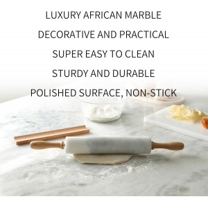Koville Marble Rolling Pin, Non-Stick African Stone Polished Dough Roller, Pasta, Dumpling, Ravioli, Fondant, Pie Crust, Kitchen Baking Pastry Tools(Namib Fantasy)