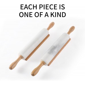 Koville Marble Rolling Pin, Non-Stick African Stone Polished Dough Roller, Pasta, Dumpling, Ravioli, Fondant, Pie Crust, Kitchen Baking Pastry Tools(Namib Fantasy)